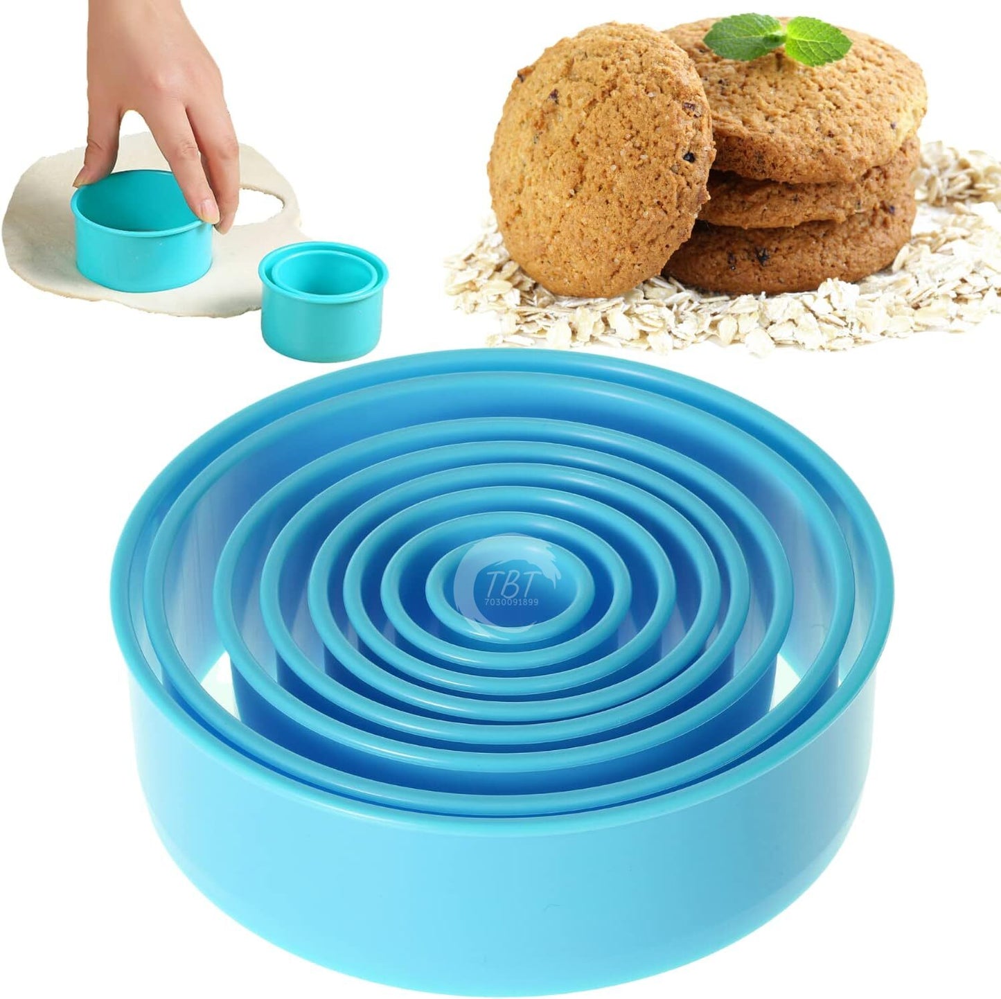 8Pcs Round Cookie Biscuit Cutter