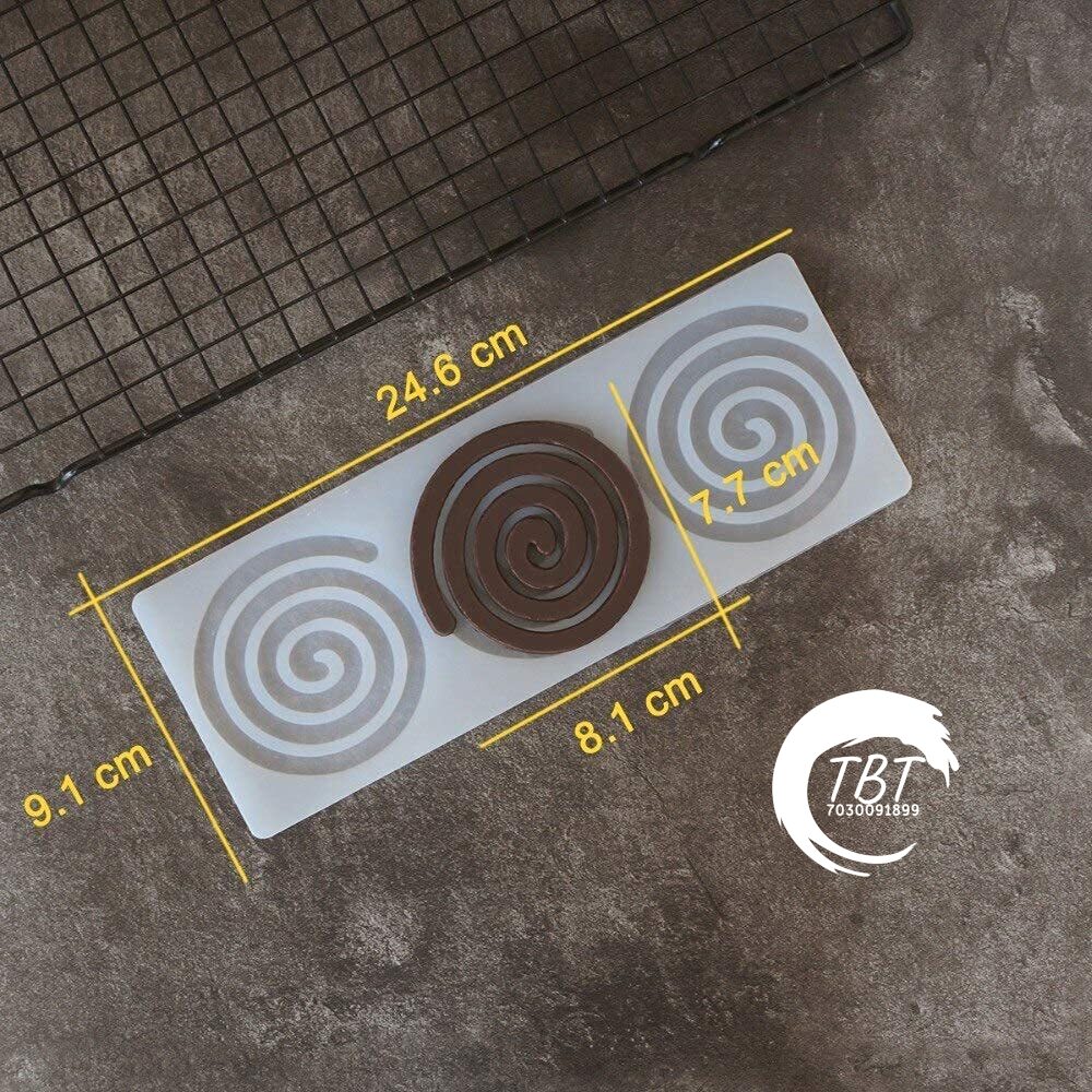 3 Cavity Circle Chakri Silicone Garnishing Sheet