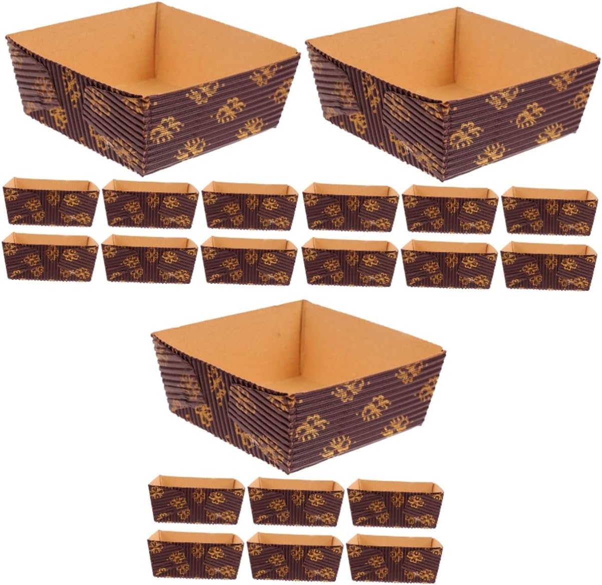 Brown Floral Design Brownie Bake And Serve Mold ( Pack 10 Pcs )