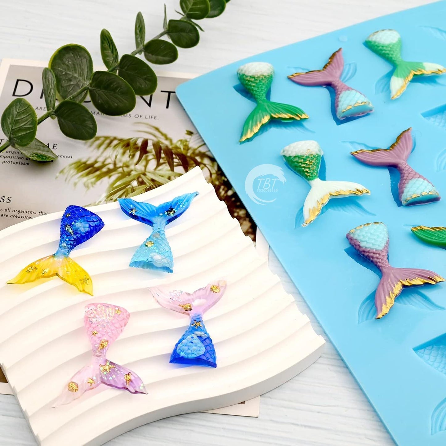 16 Cavity Mermaid Tails Silicone Mold