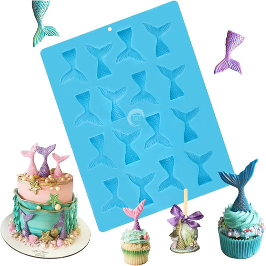 16 Cavity Mermaid Tails Silicone Mold