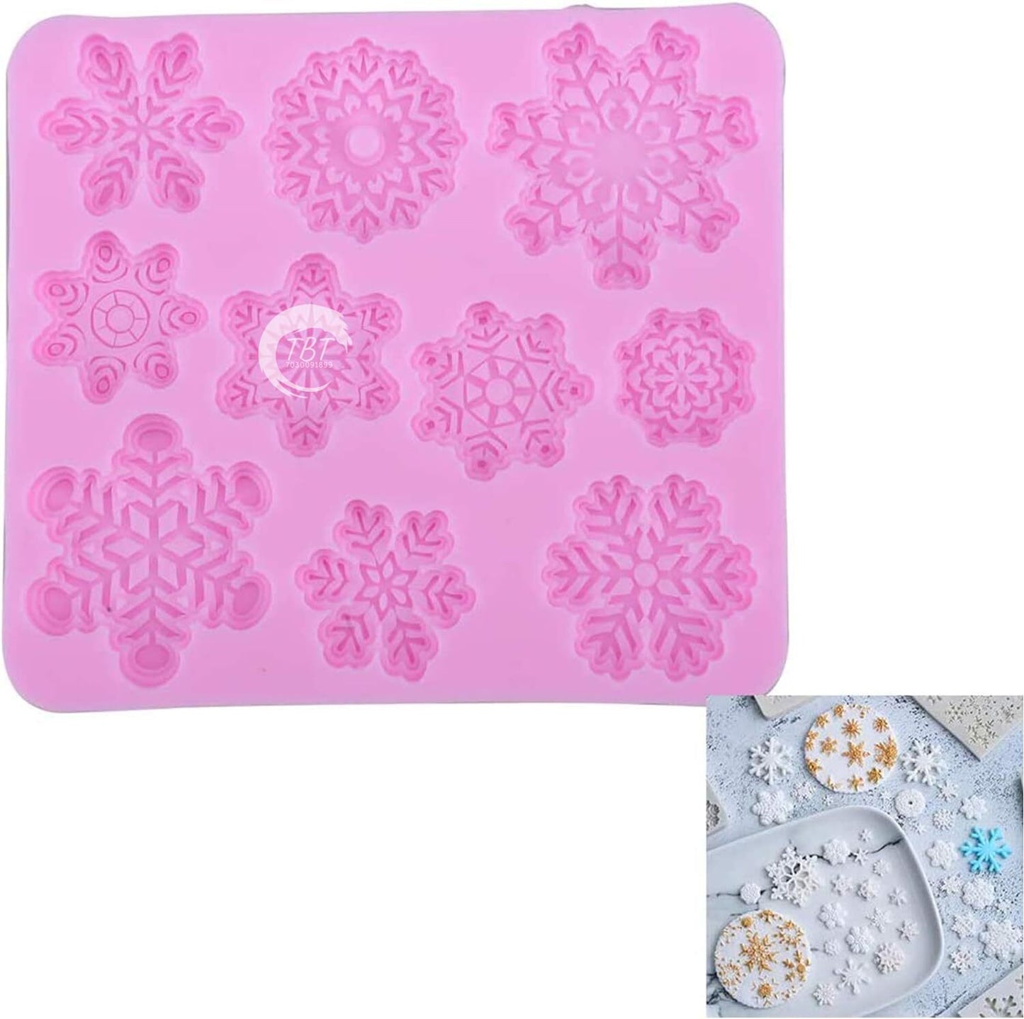 3D Snowflake Silicone Fondant Mold