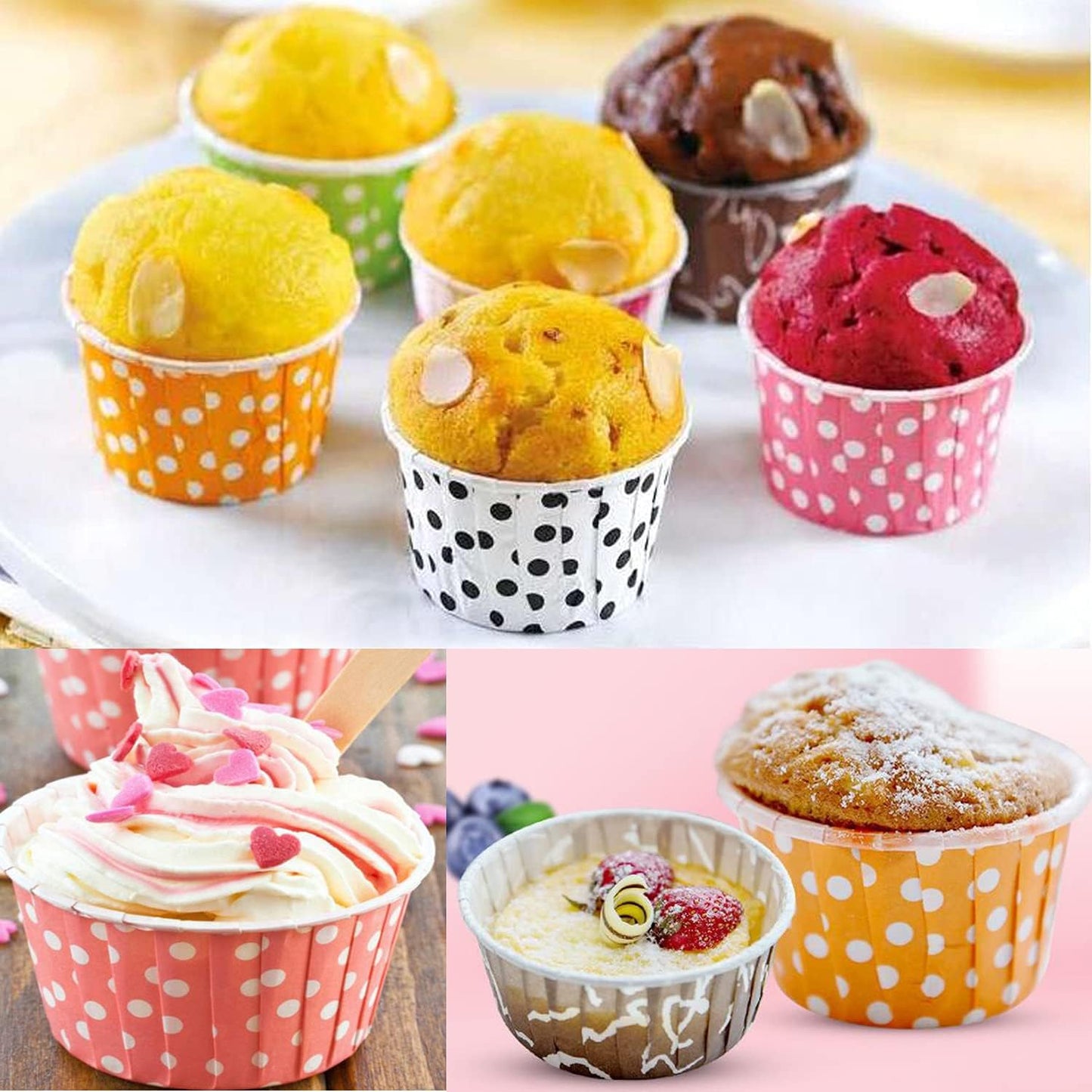 Curly Paper CupCake Liner Muffin Paper Case Baking Cups 100 Pcs