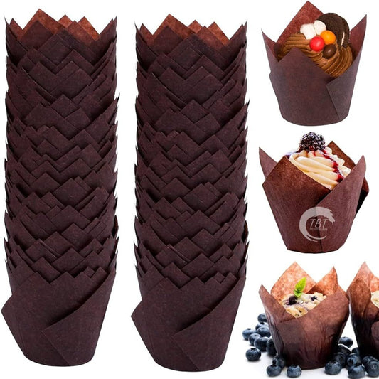 100 Pcs Tulip Paper Cupcake Muffin Liners