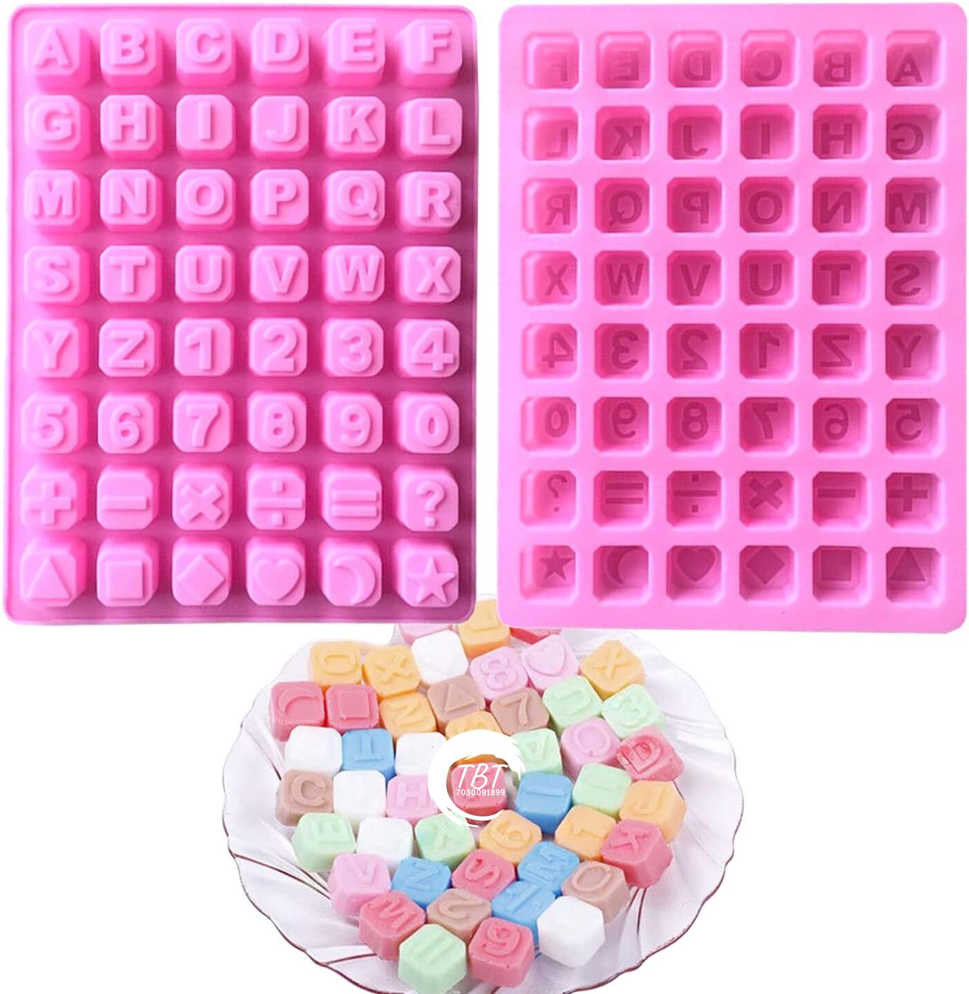 48 Cavities Silicone Letter Chocolate Mold