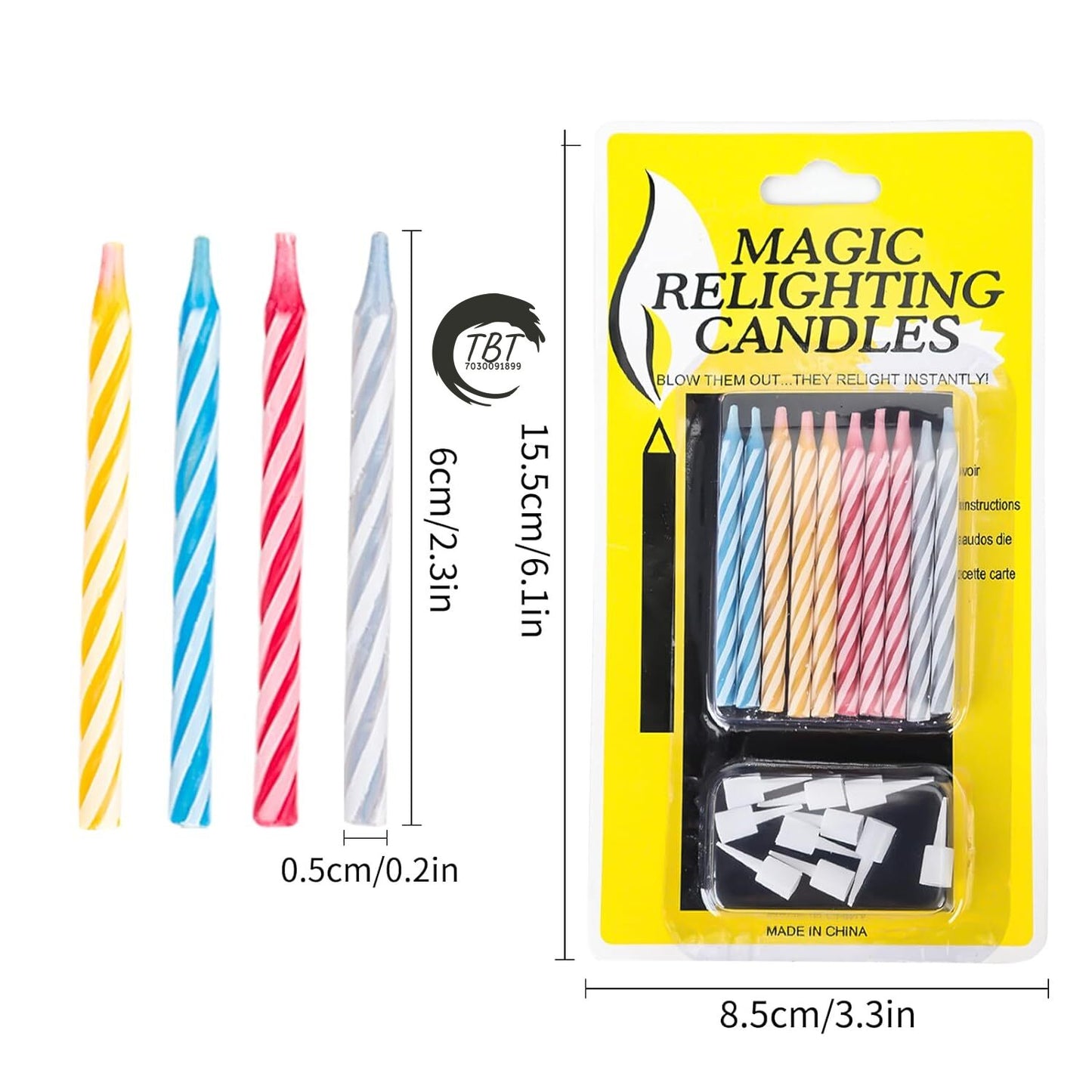 Magic Relighting Birthday Candles [ Pack Of 24 Pcs ]