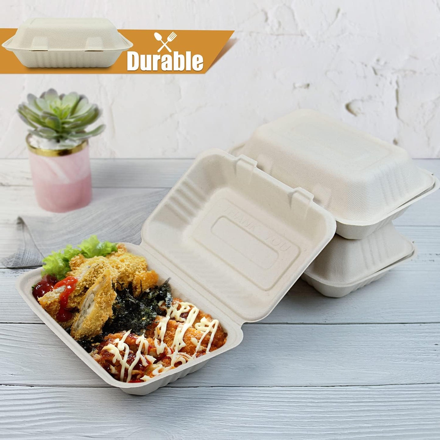Disposable Carry Food Container 600ml ( Pack Of 10 Pcs )