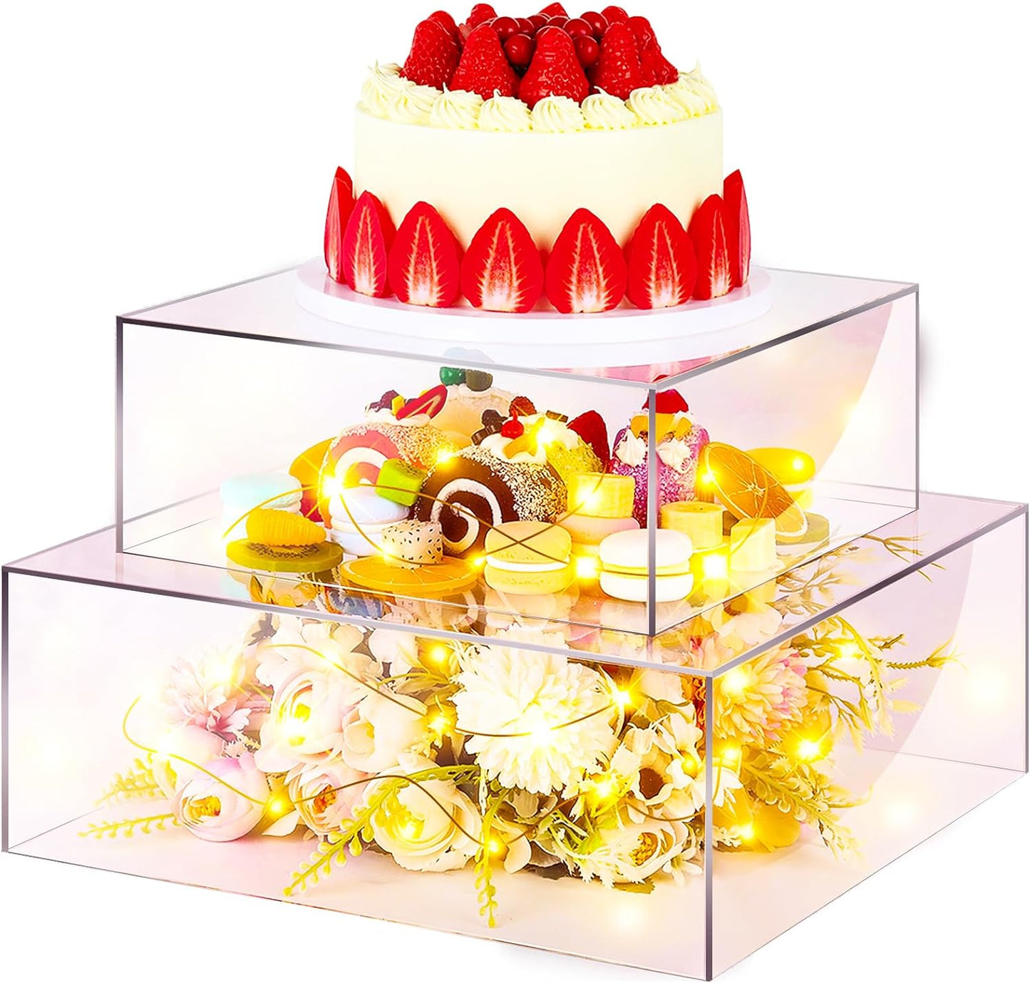 Square Tire Cake Spacer 6″ X 4″ Acrylic Clear Cake Display Spacer