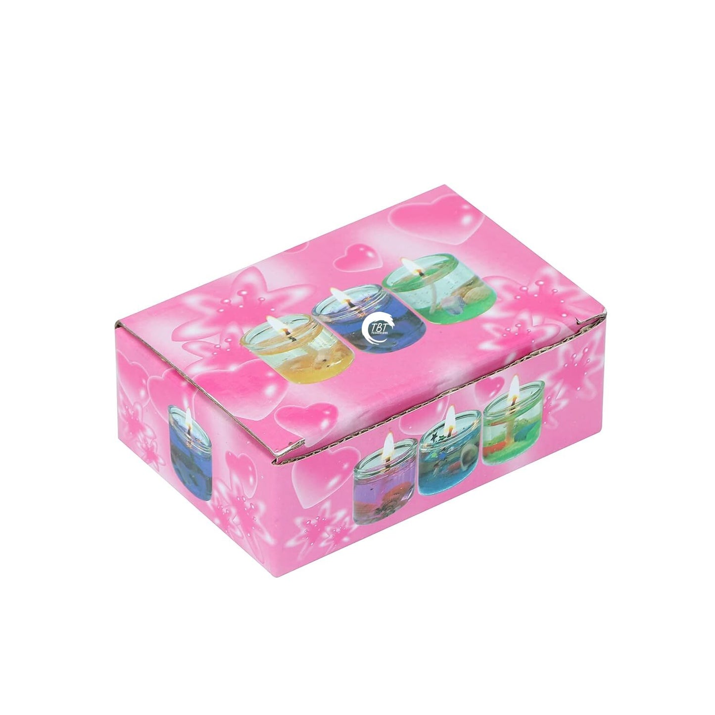 Small Glass Jelly Gel Candles [ Set Of 6 Pcs ]