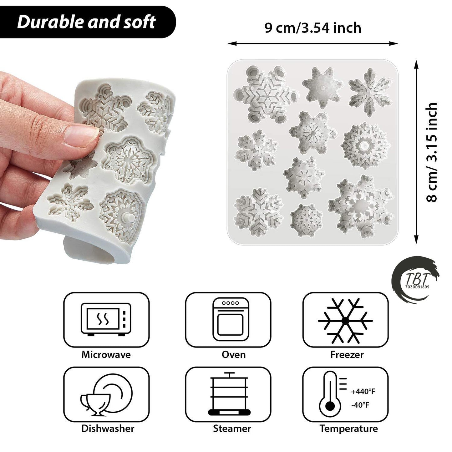 3D Snowflake Silicone Fondant Mold