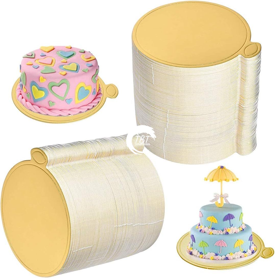 Mini Round Golden Pastry Cake Base 24 Piece