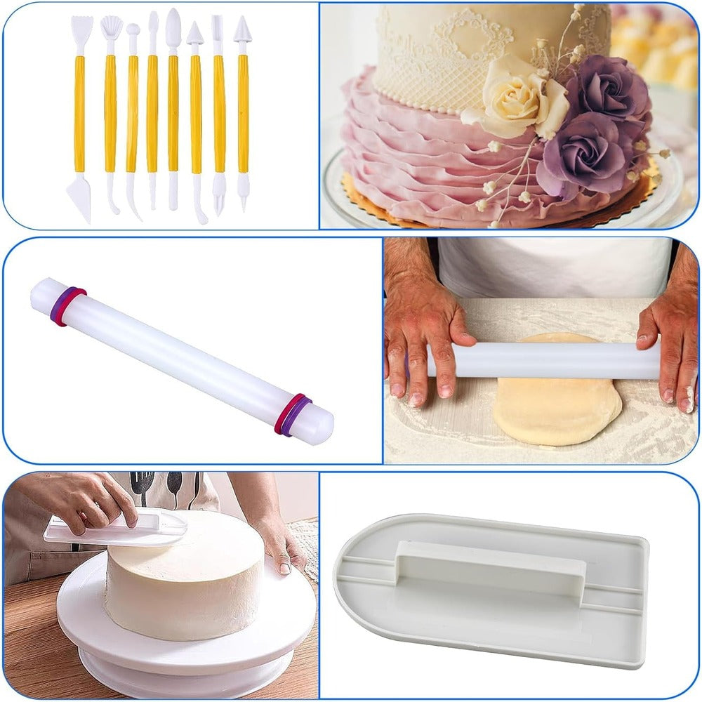 46 Pcs Cookie Fondant Cake Sugarcraft Decorating Tool Kit