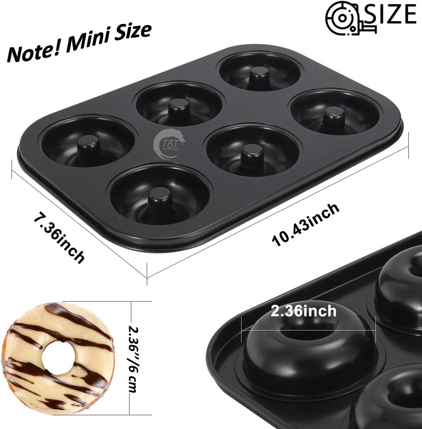6 Cavity Carbon Steel Donut Baking Donut Baking Mold
