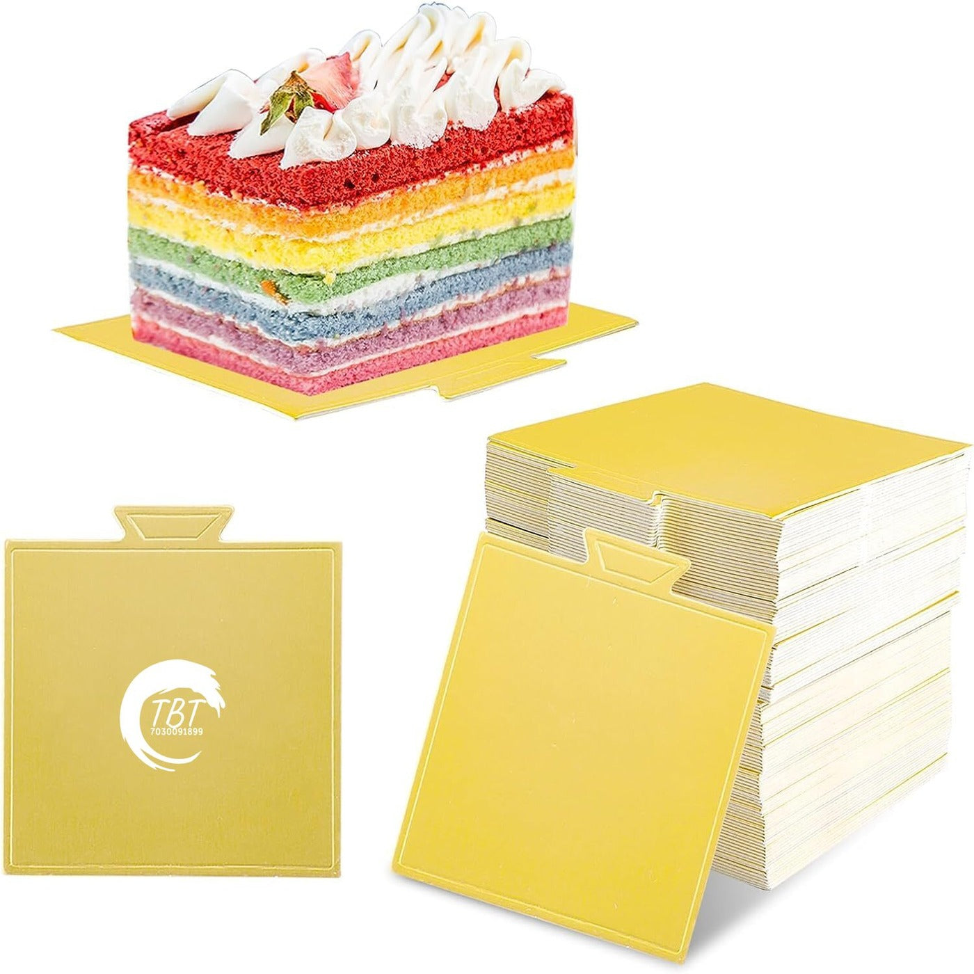 Mini Square Pastry Cake Base 24 Piece