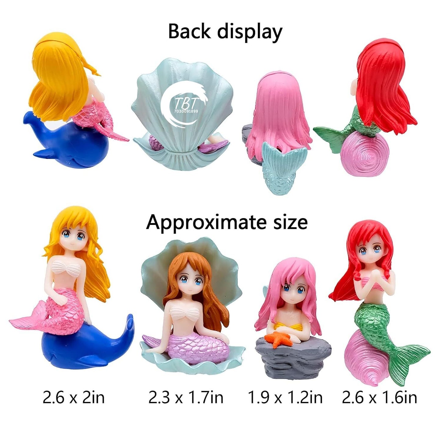 Mermaid Doll Cake Toy Set { Set Of 4 Piece }