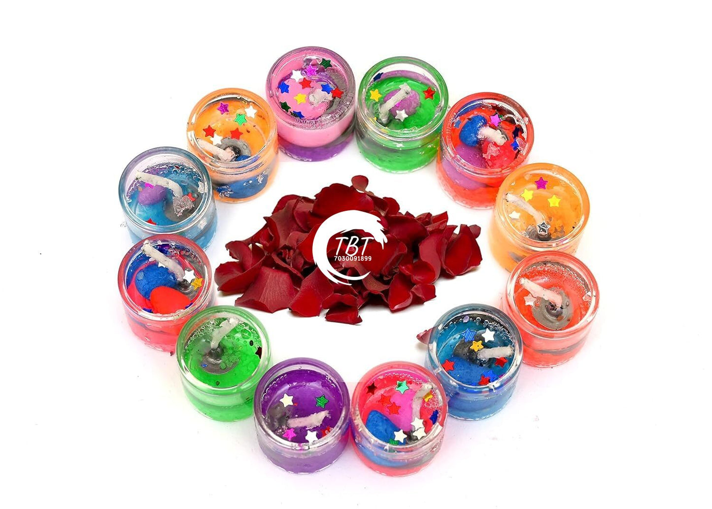 Small Glass Jelly Gel Candles [ Set Of 6 Pcs ]