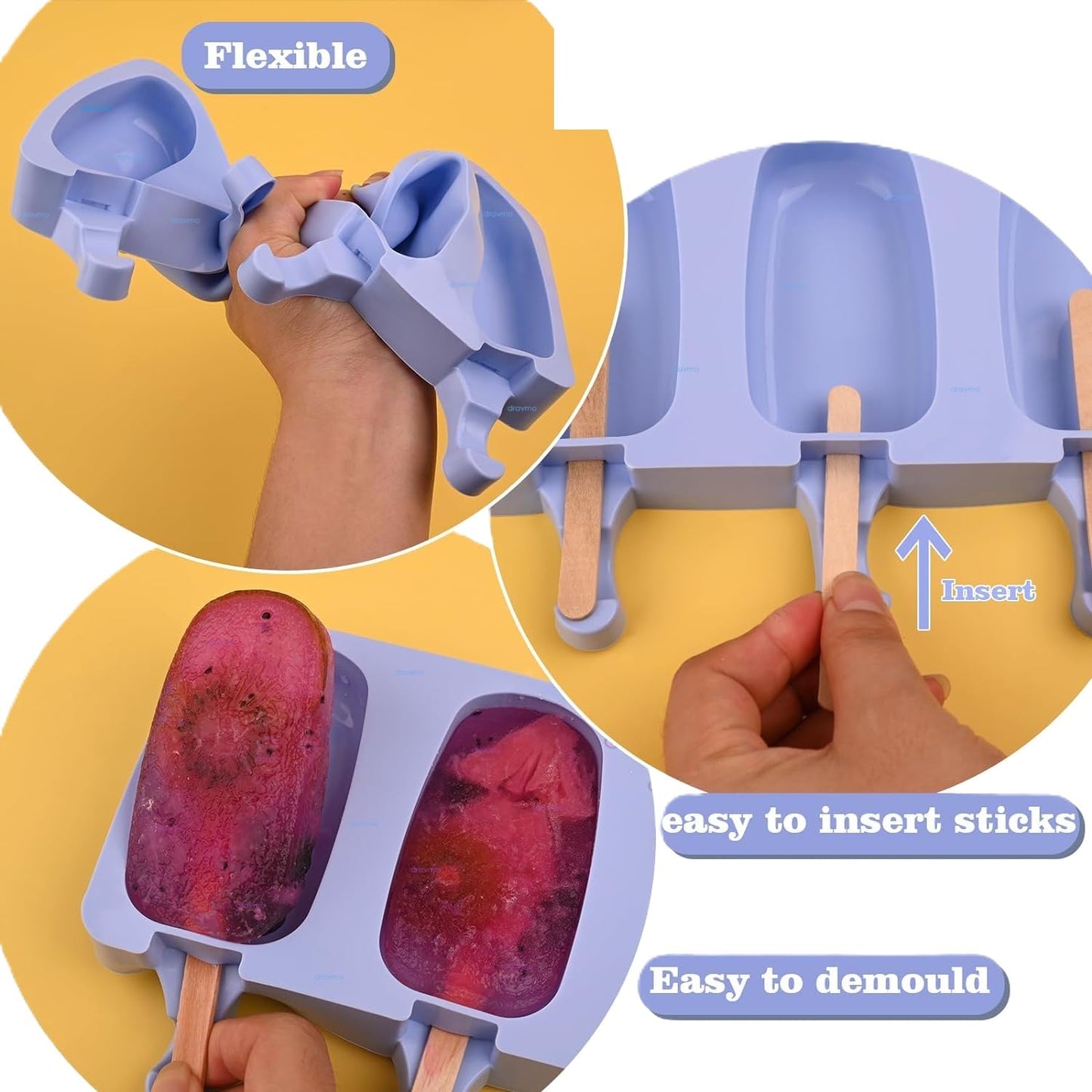 4 Cavity Small Size Silicone Cakesicle Mold