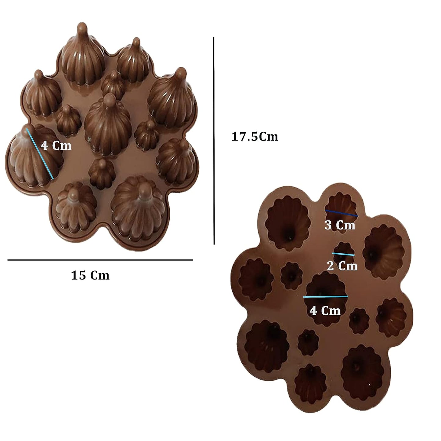 13 Cavity Big & Small Silicone Modak Shape Chocolate Mold