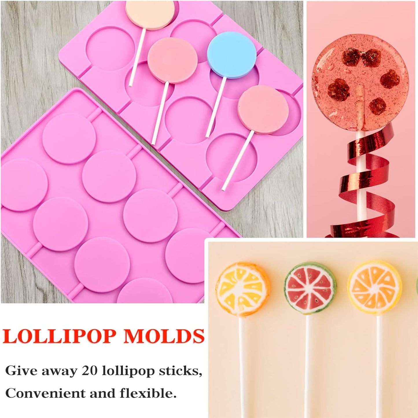 8 Cavity Silicone Lollipop Candy Mold