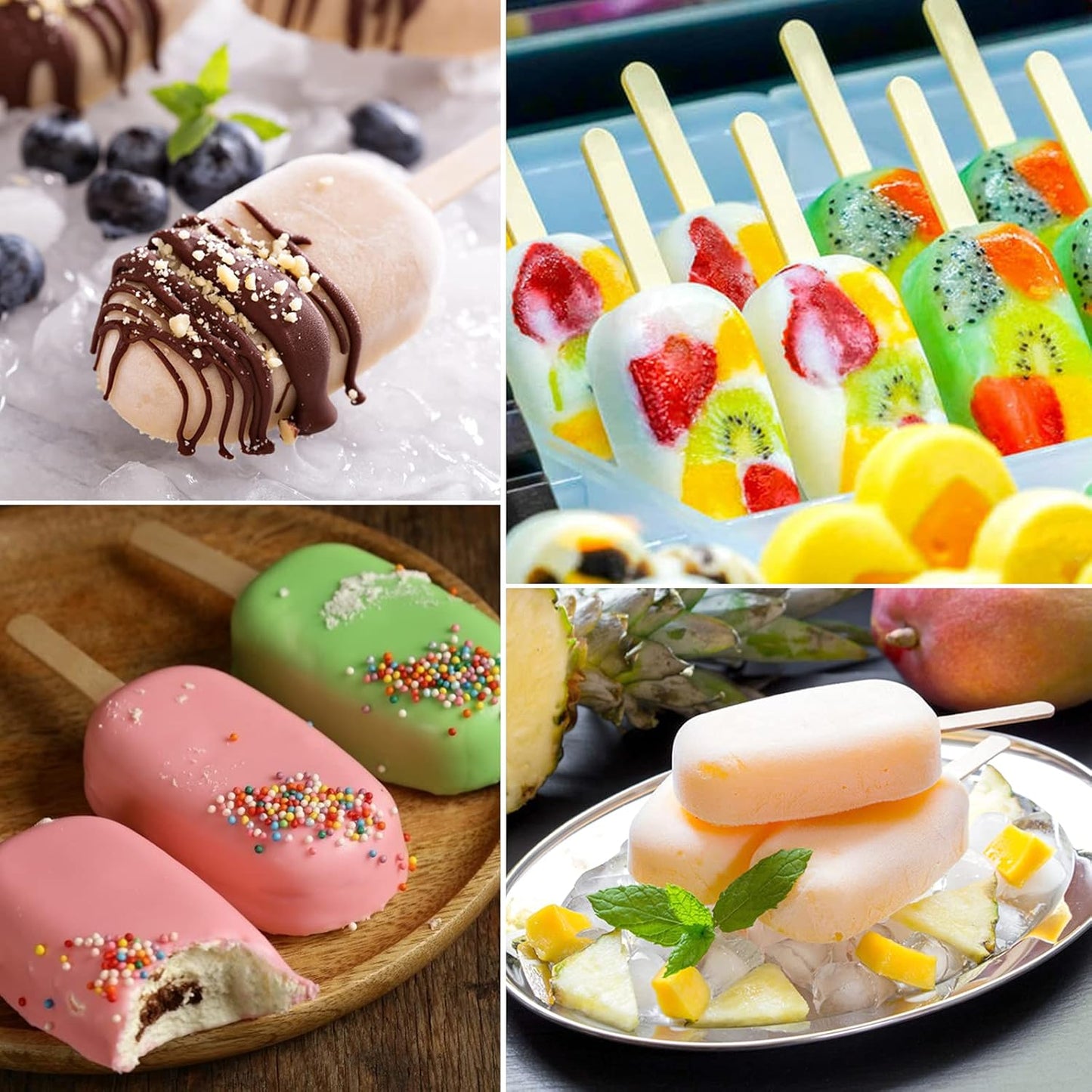 Wooden Ice Cream Sticks Popsicle Sticks 50Pcs