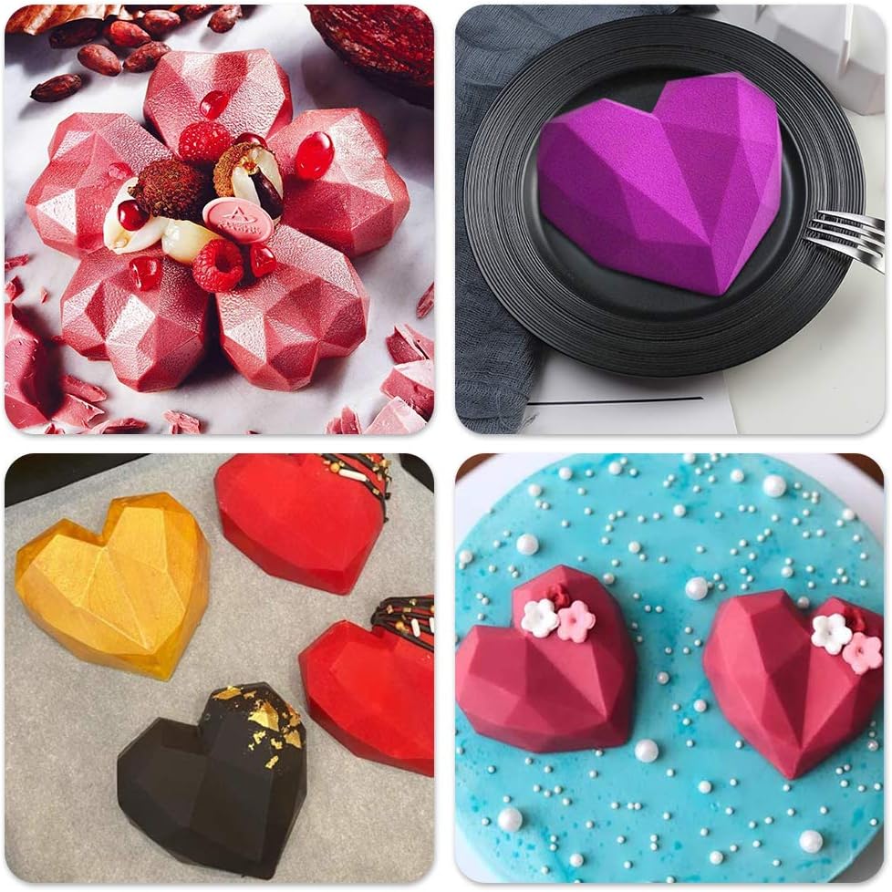 8 Cavity Heart Shape 3D Silicone Mold