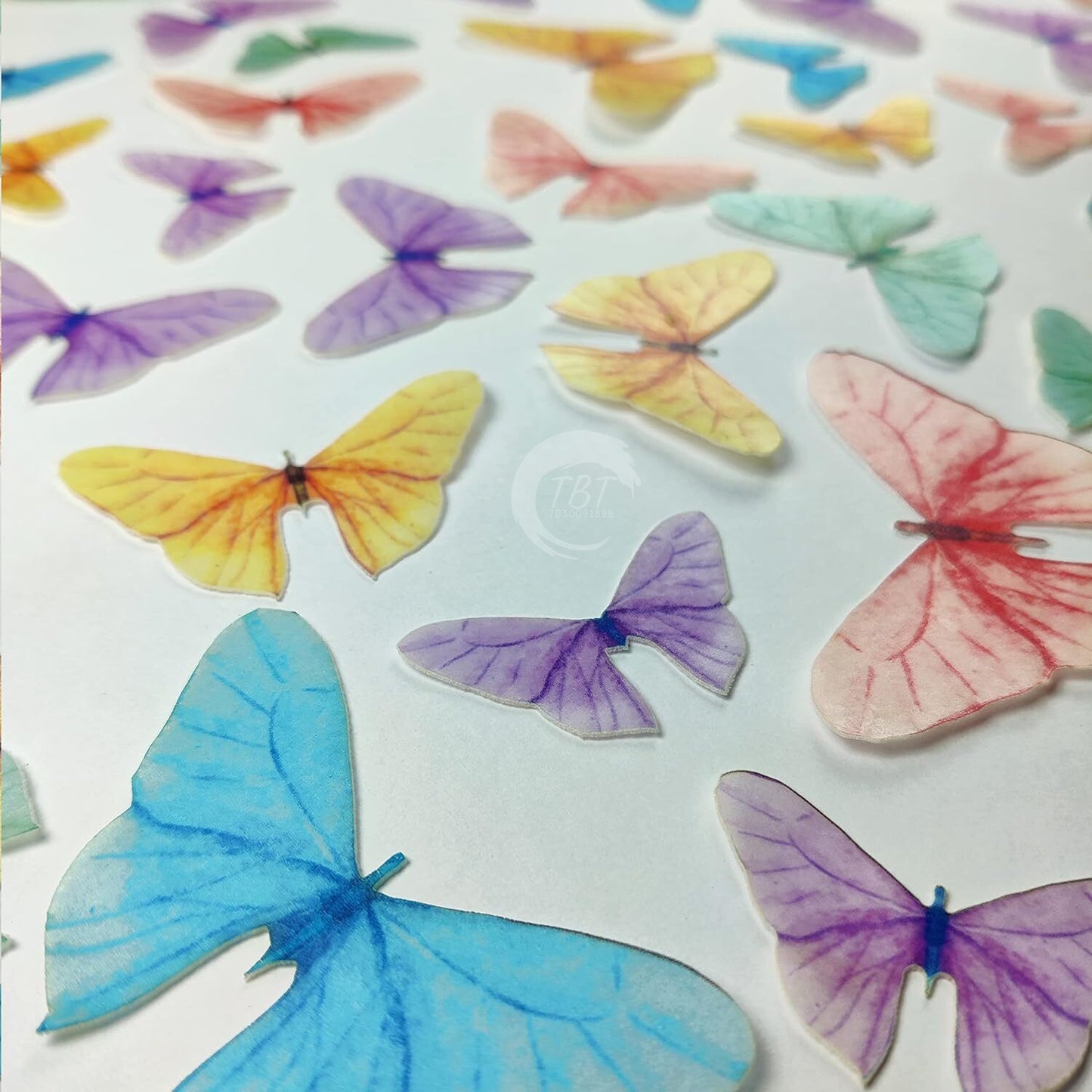 Pastel Color Medium Size Edible Pre-Cut Butterfly Wafer Paper