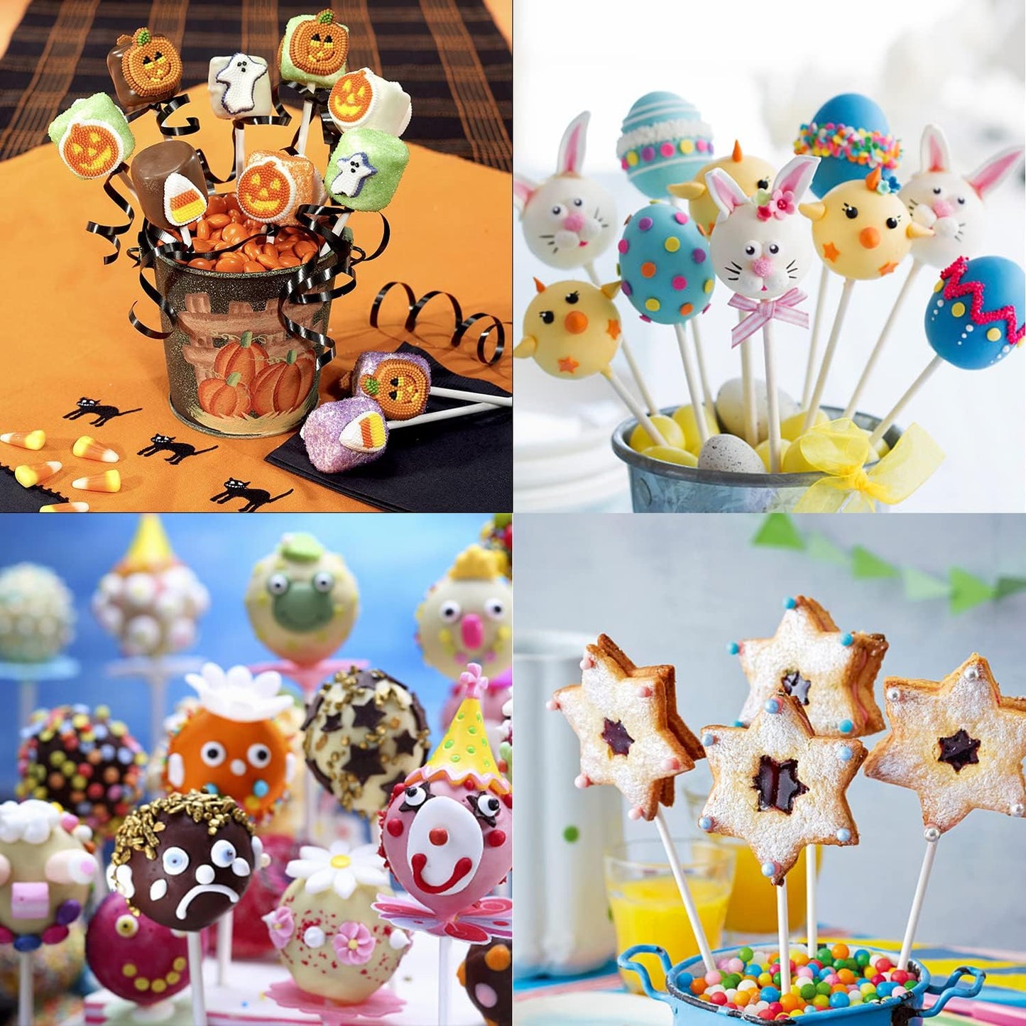 Plastic Long Lollipop Sticks 50Pcs