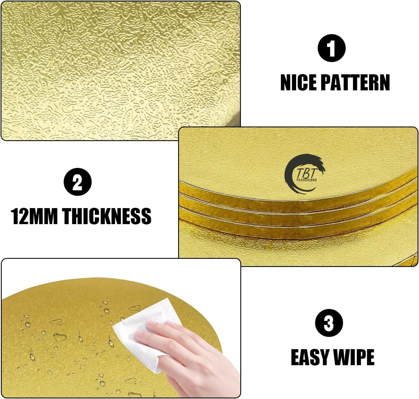 Round Golden Drum Board/Cake Drum Base 12 Inch