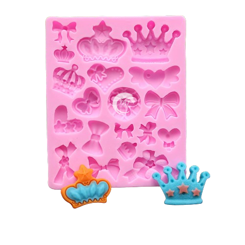 Bows Crown Heart Silicone Fondant Mold