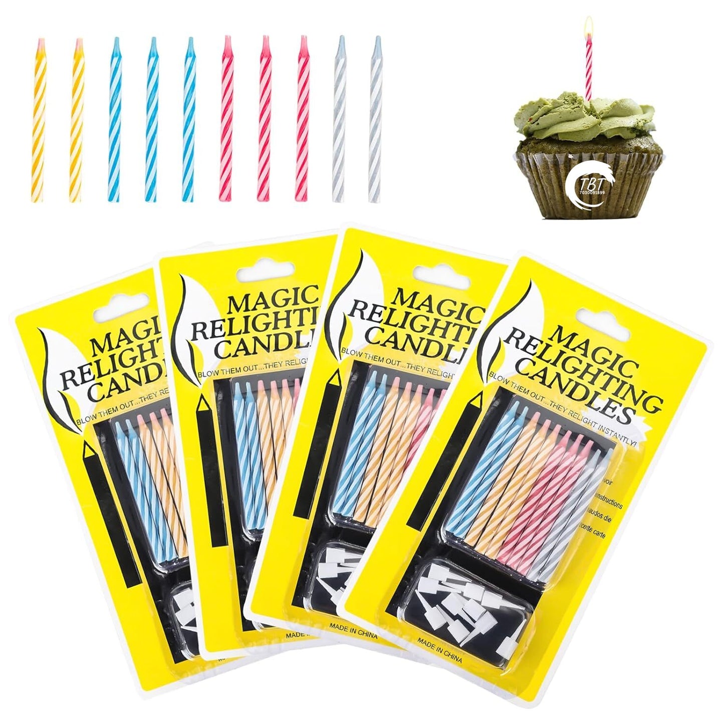 Magic Relighting Birthday Candles [ Pack Of 24 Pcs ]