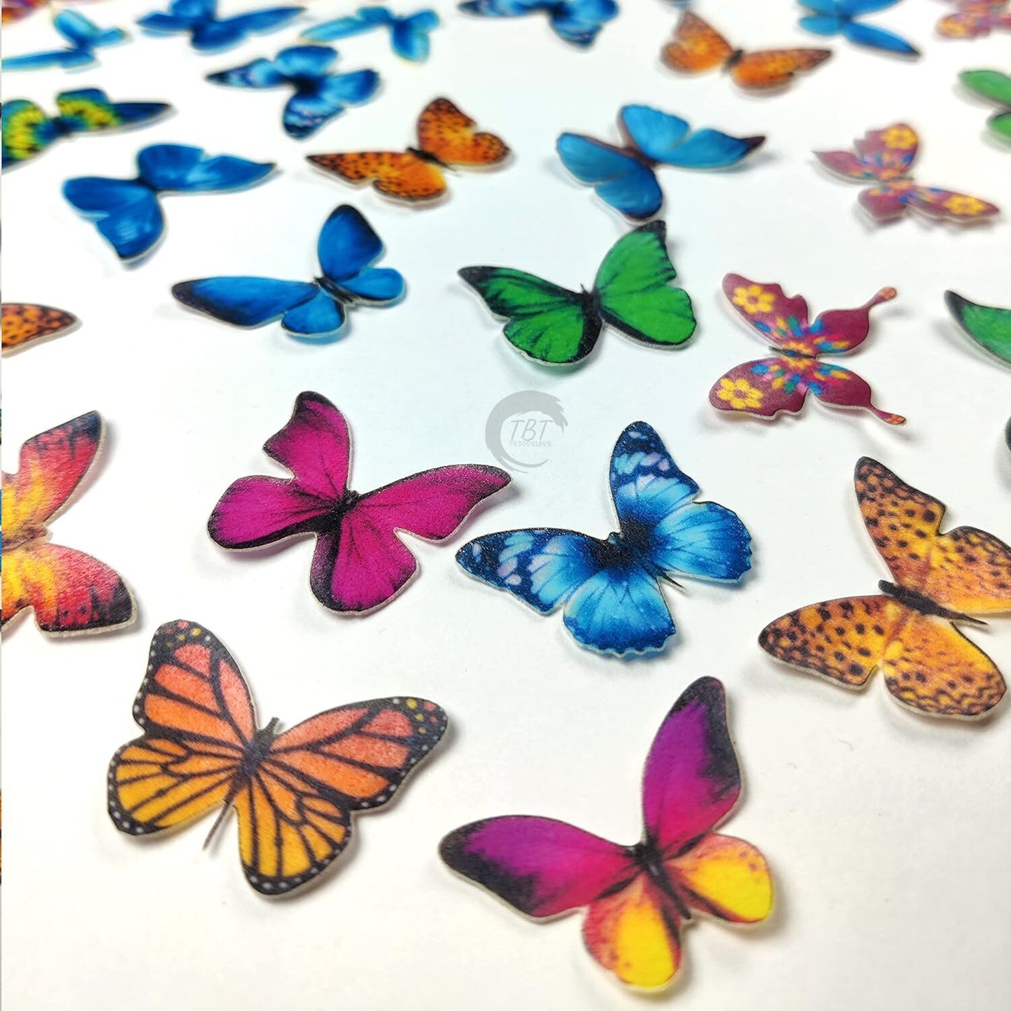 Mixed Color Small Edible Pre-Cut Butterfly Wafer Paper