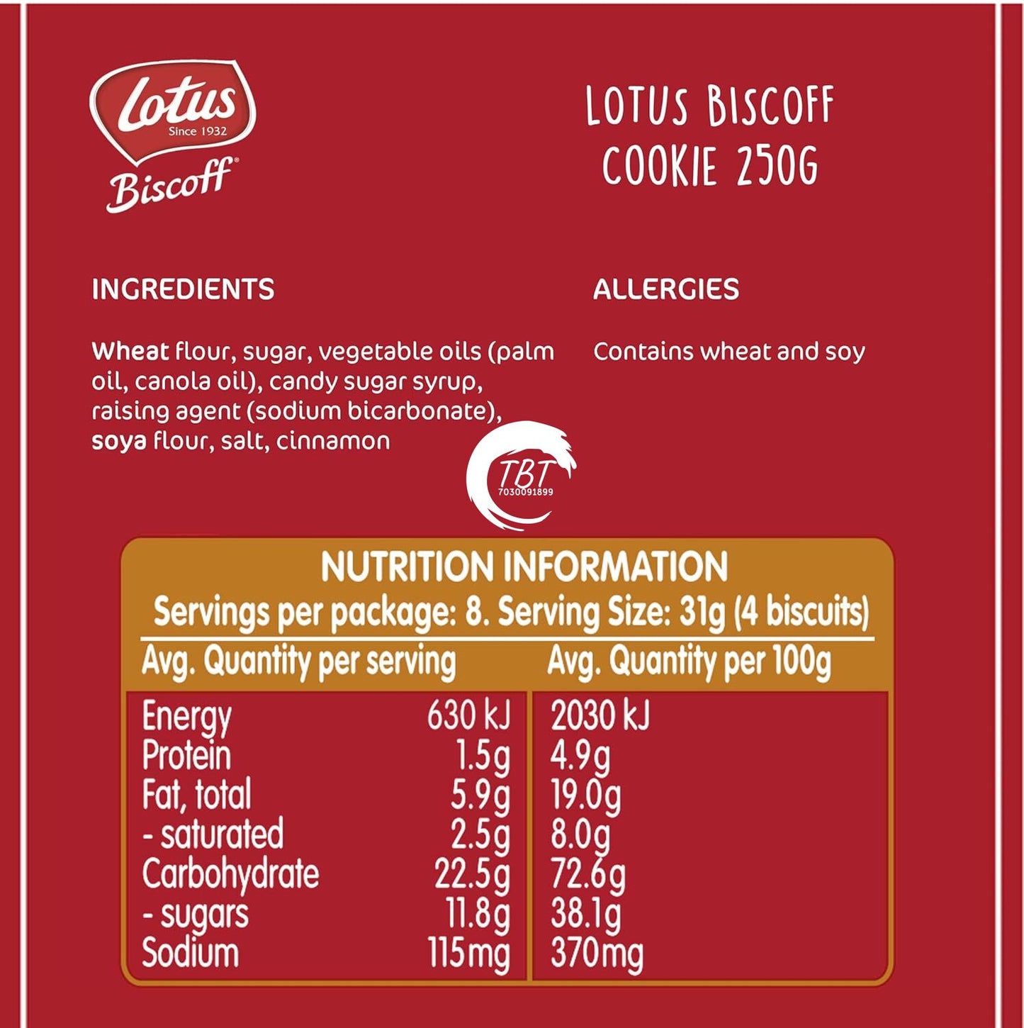 Lotus Biscoff Biscuits 250 GM