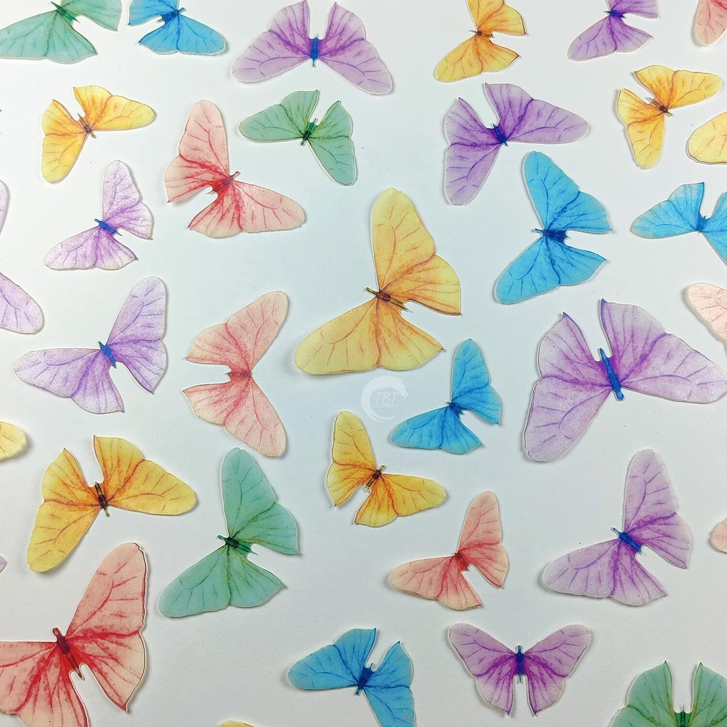 Pastel Color Small Size Edible Pre-Cut Butterfly Wafer Paper