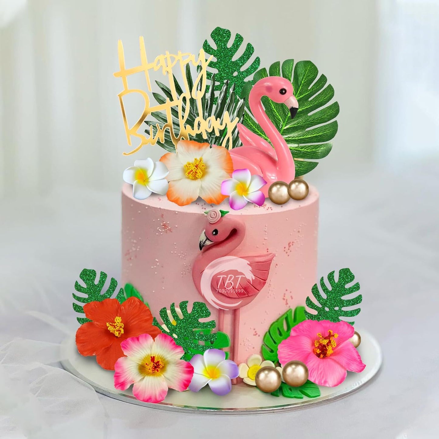 Pink Flamingo Cake Decoration Toy