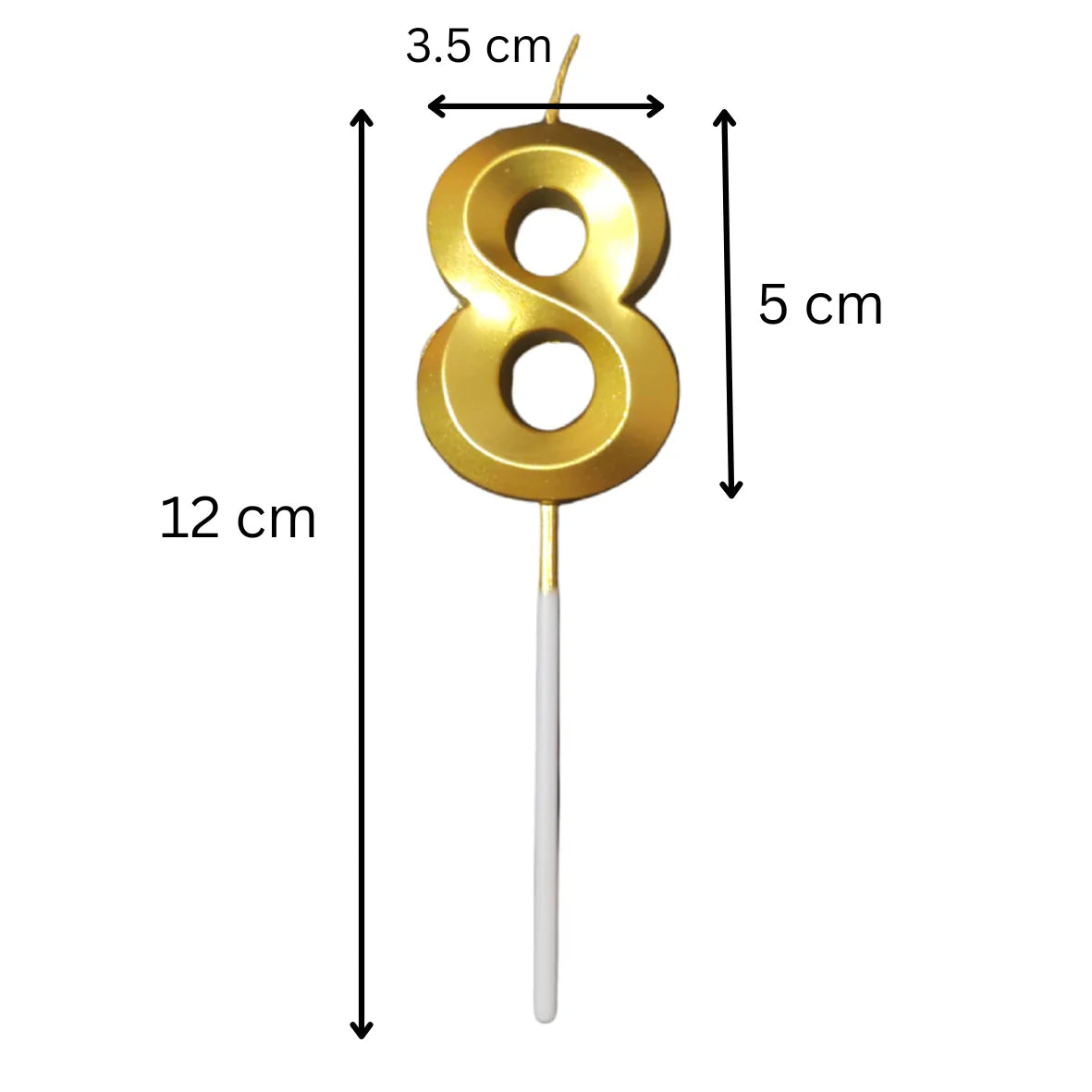 8 Eight Golden Number Candle