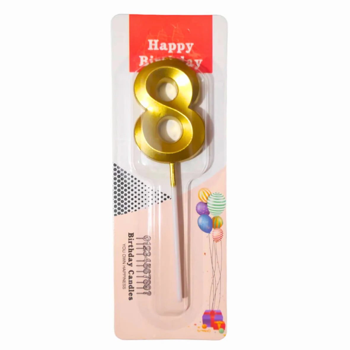 8 Eight Golden Number Candle
