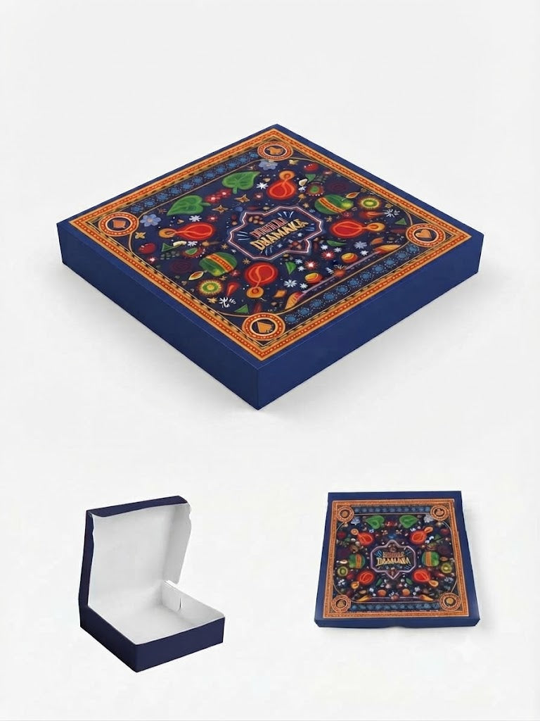 "Diwali Dhamaka" Premium Festive Gift Box | Decorative Sweets, Dry Fruits & Chocolates Box for Diwali Gifting (Pack of 5)