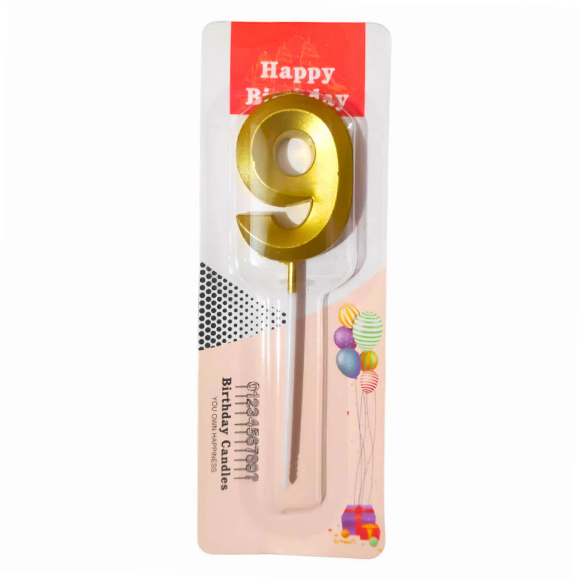 9 Nine Golden Number Candle