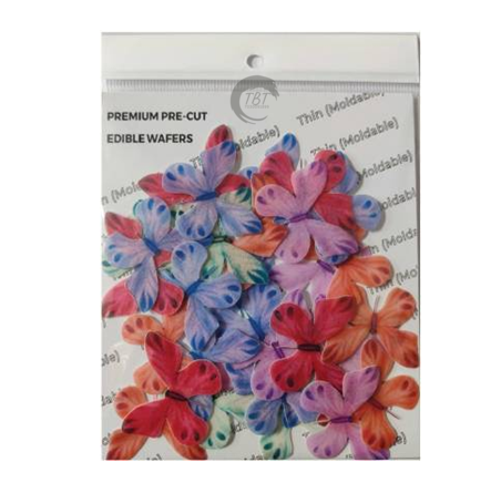 Stripes Small Size Edible Pre-Cut Butterfly Wafer Paper