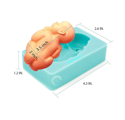 Big Size Sleeping Baby Silicone Fondant Mold
