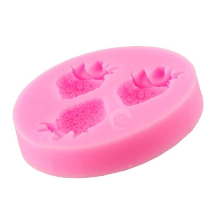3 Cavity Strawberry Silicone Fondant Mold
