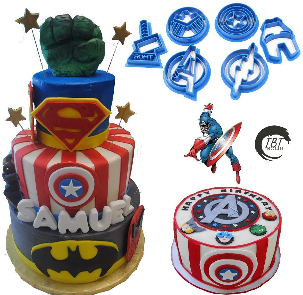6 Pcs Avengers Theme Cookie And Fondant Cutter