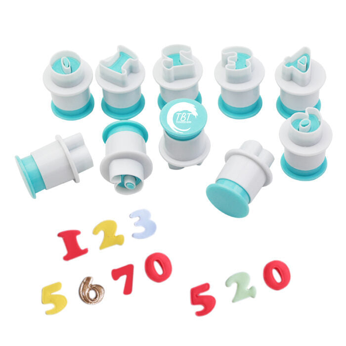 Mini Number Plunger Fondant Cookie Cutter