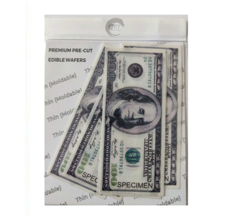 Edible Pre-Cut Wafer Paper 100 Dollars Currency Note - 6 Piece