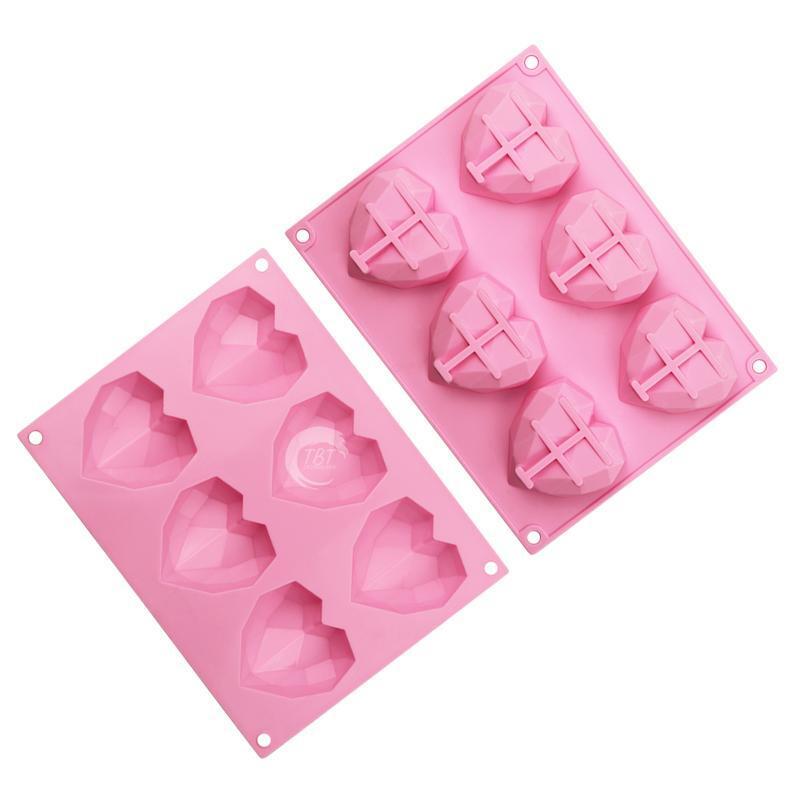 6 Cavity Heart Shape 3D Silicone Mold