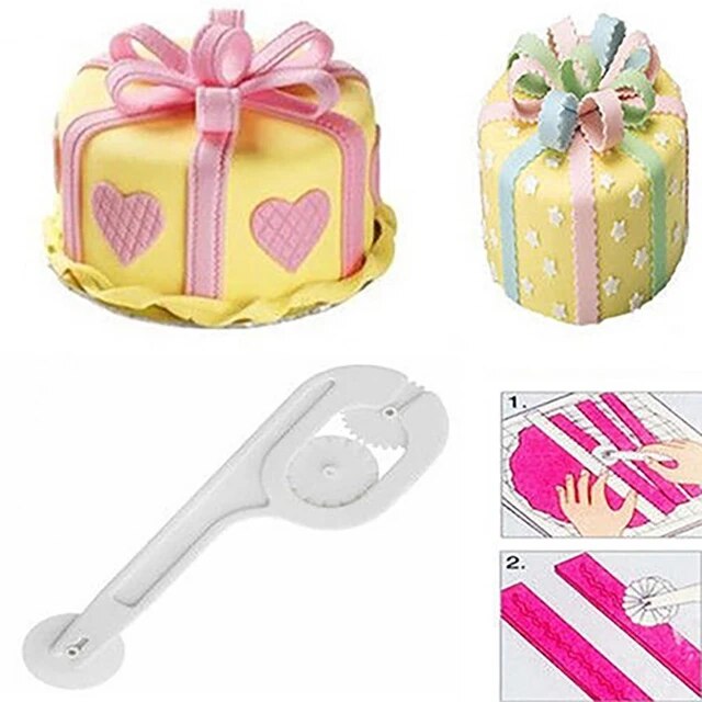 Fondant Cutter and Embosser 3 Wheel Tool