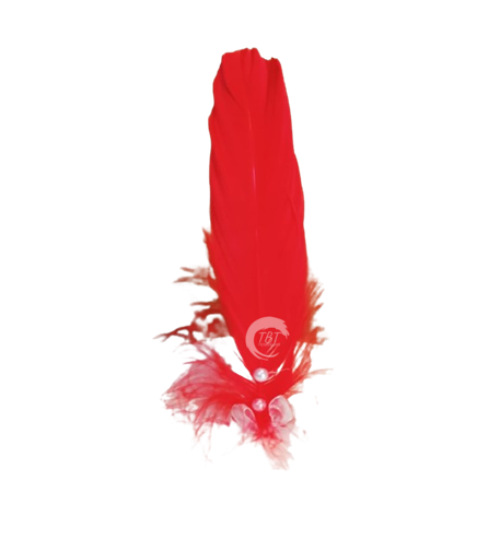 Red Feather With Pearl