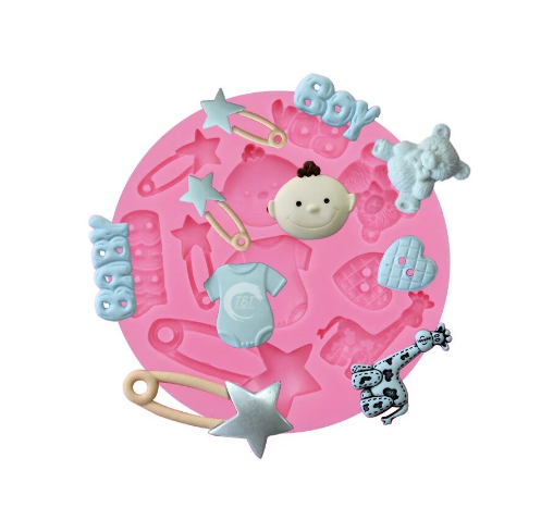 Boy Baby Shower Silicone Fondant Mold