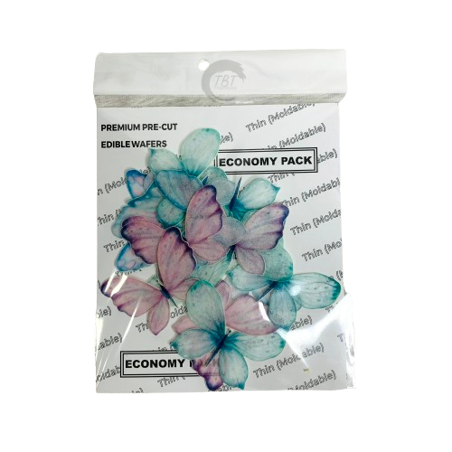 White Pink Mix Color Edible Pre-Cut Butterfly Wafer Paper
