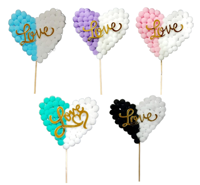 Imported Pompom Love Topper -1 Piece